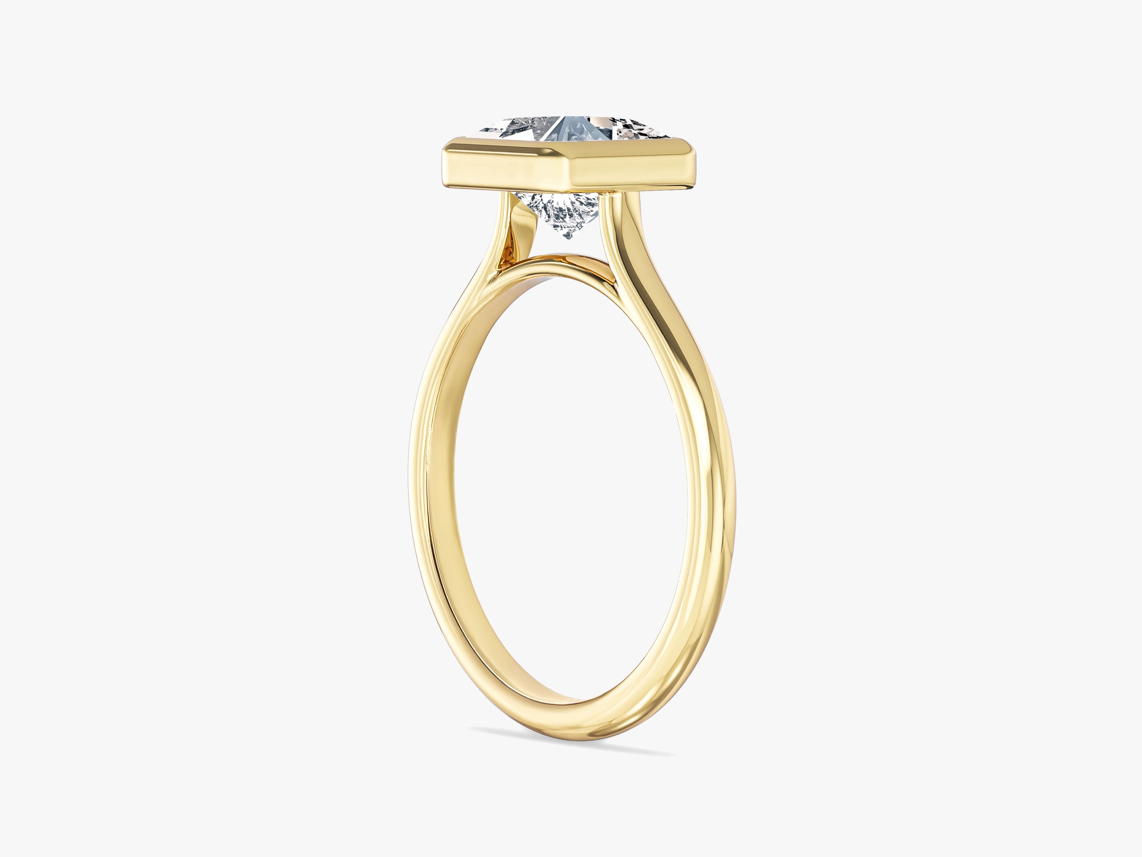 Moissanit Verlobungsring im Bezel-Prinzessschliff (1,50 CT)