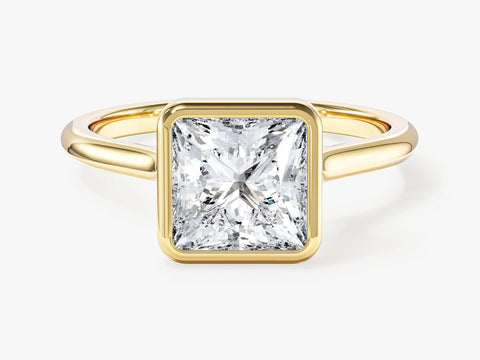 Bezel Princess Moissanite Engagement Ring (2.00 CT)