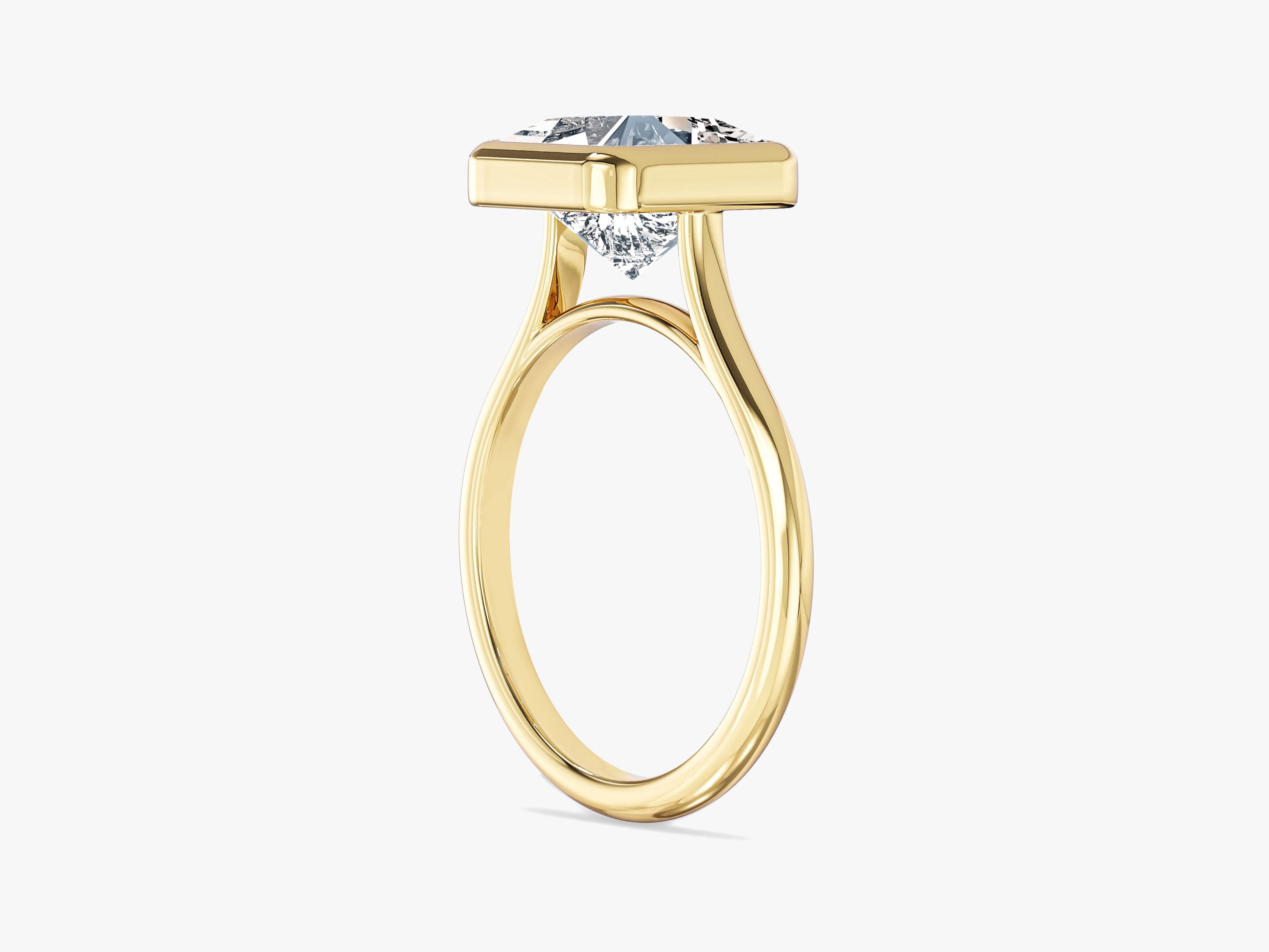 Labordiamant Verlobungsring im Bezel-Prinzessschliff (3,00 CT TW)