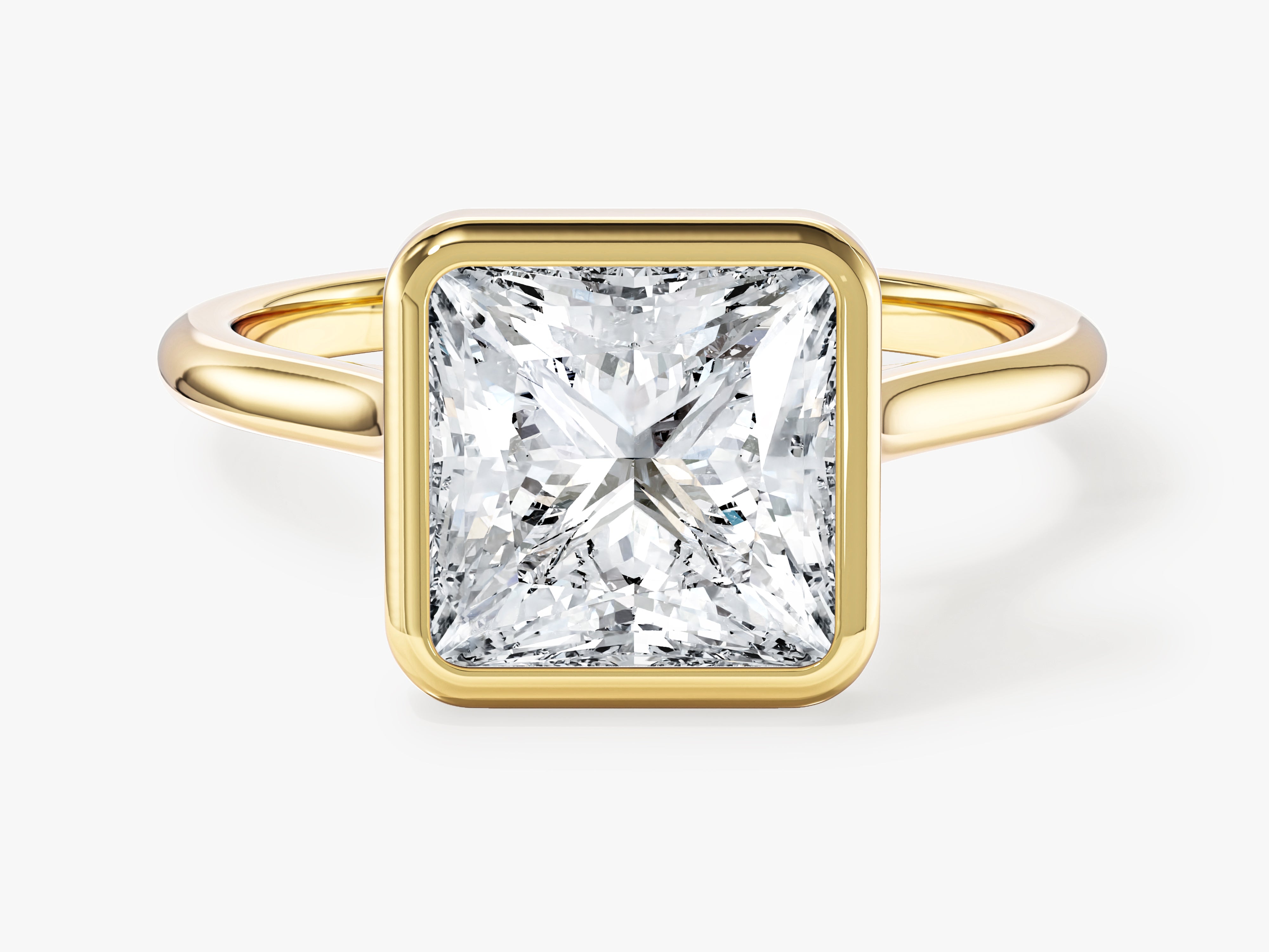 Labordiamant Verlobungsring im Bezel-Prinzessschliff (3,00 CT TW)