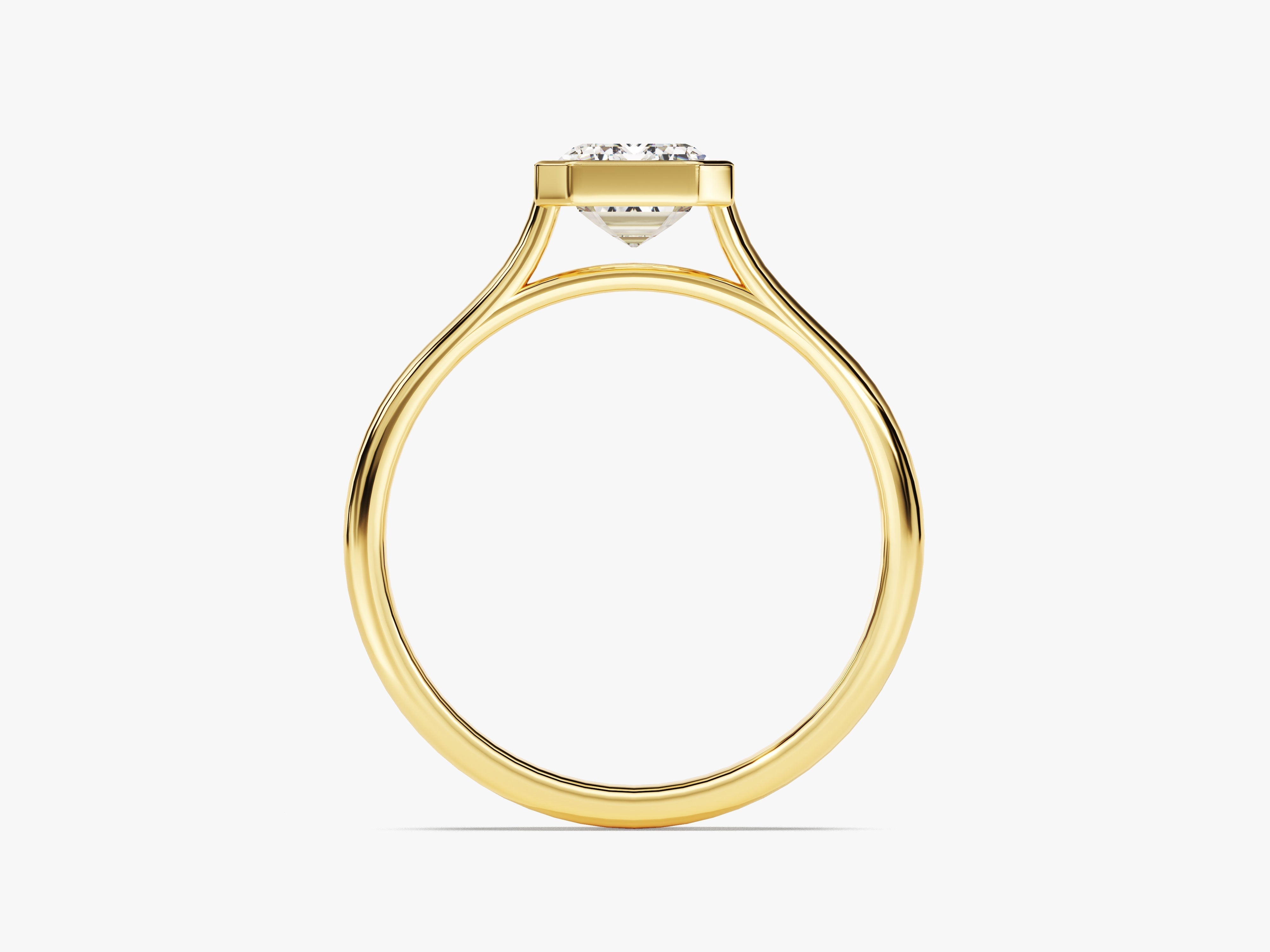 Moissanit Verlobungsring im Bezel-Smaragdschliff (1.50 CT)