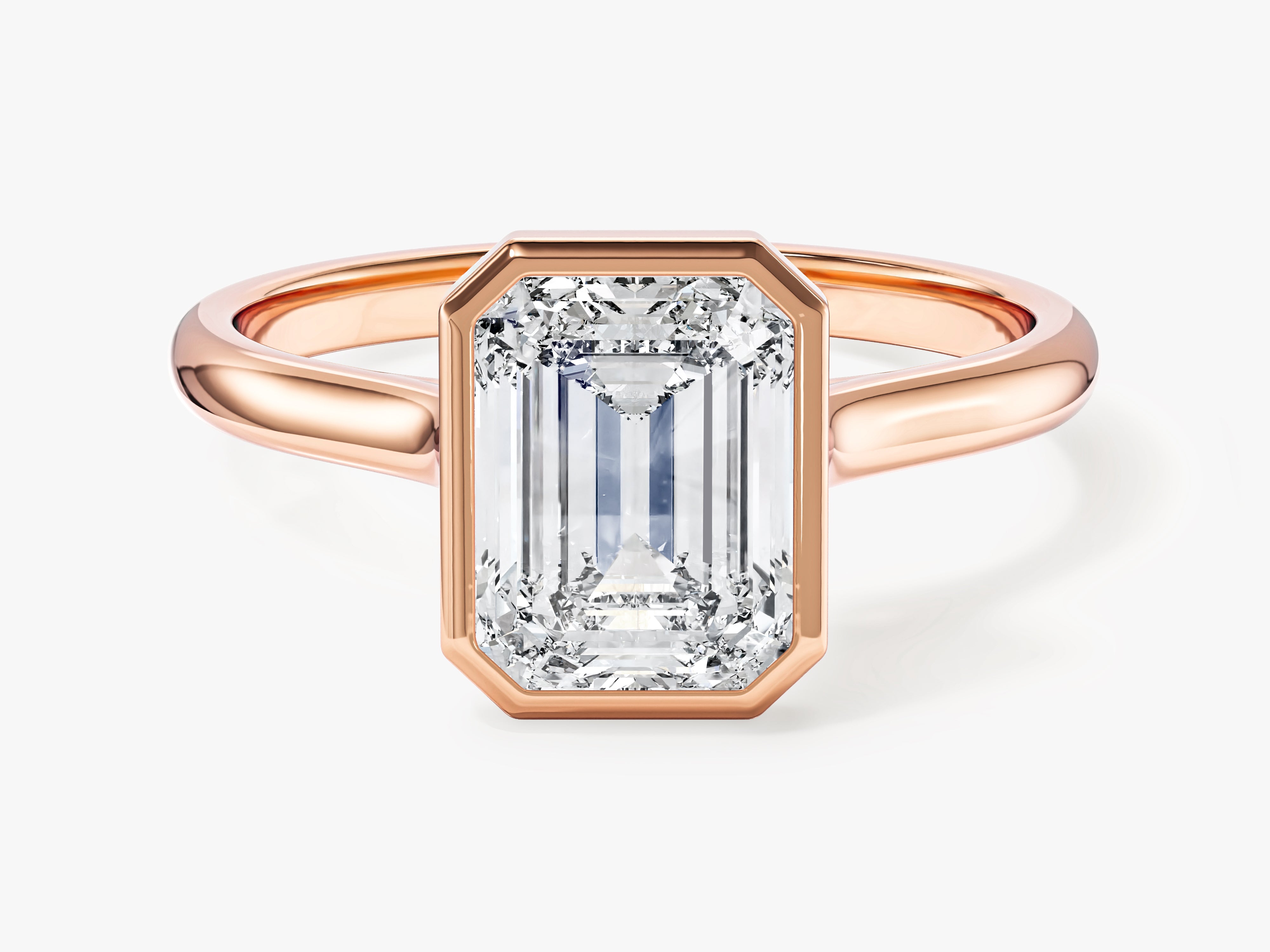 Moissanit Verlobungsring im Bezel-Smaragdschliff (2,00 CT)