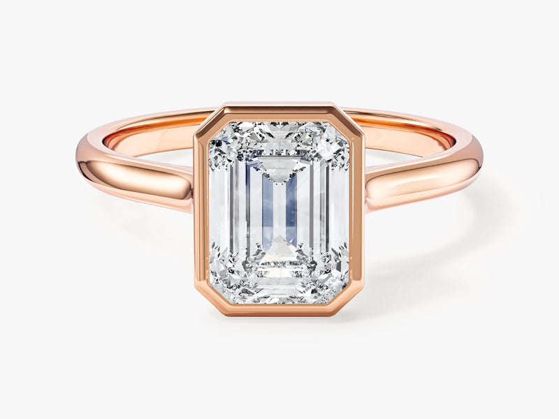 Moissanit Verlobungsring im Bezel-Smaragdschliff (2,00 CT)