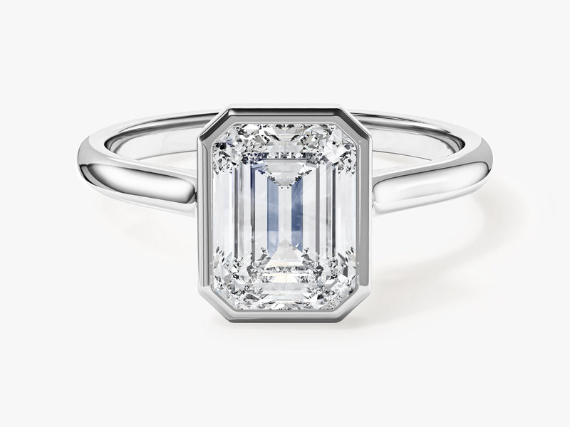 Moissanit Verlobungsring im Bezel-Smaragdschliff (2,00 CT)