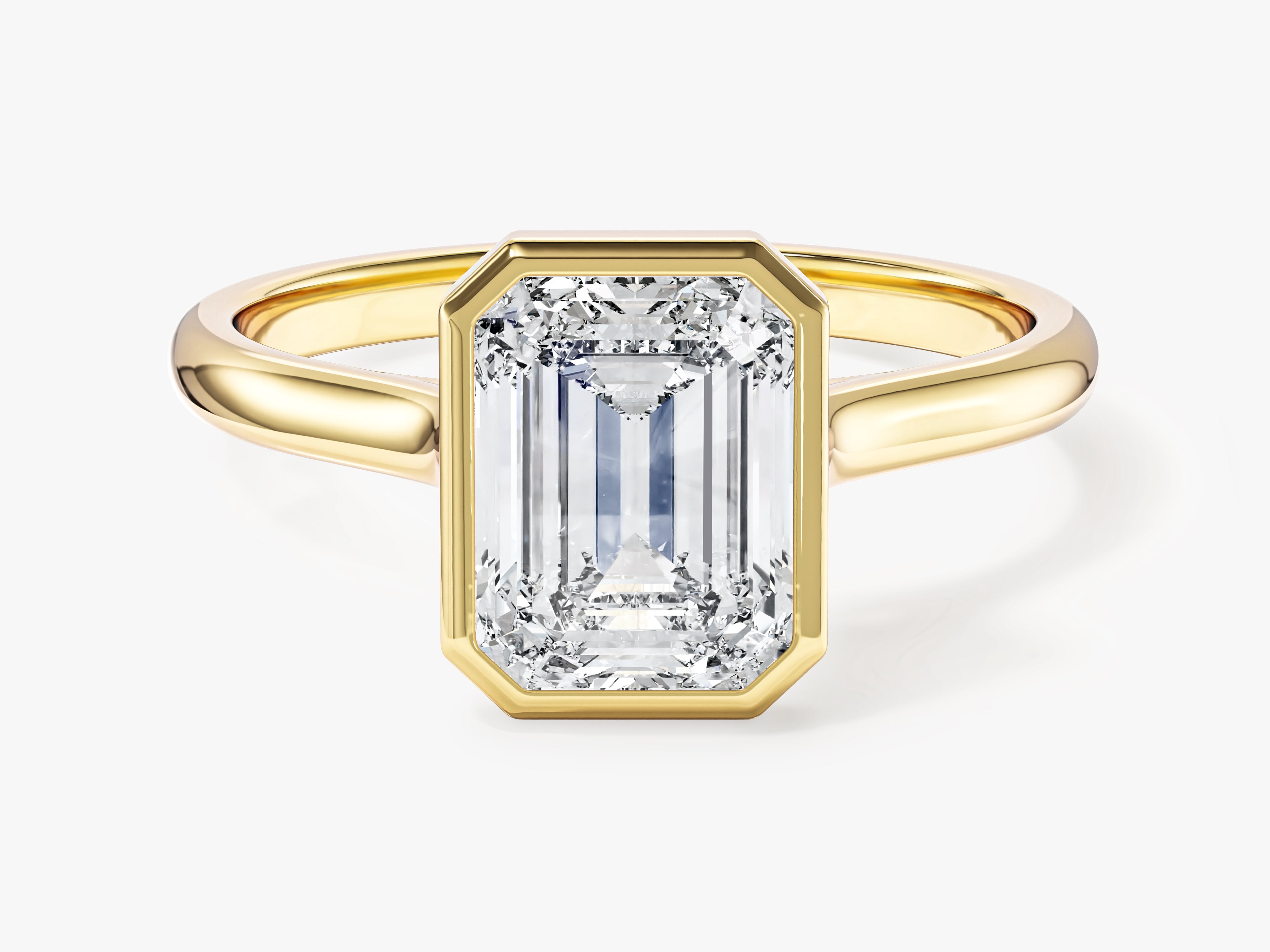 Moissanit Verlobungsring im Bezel-Smaragdschliff (2,00 CT)