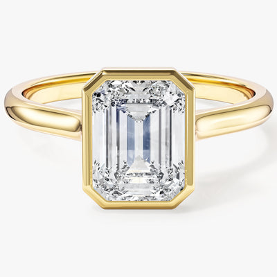 Labordiamant Verlobungsring im Bezel-Smaragdschliff (2.00 CT)