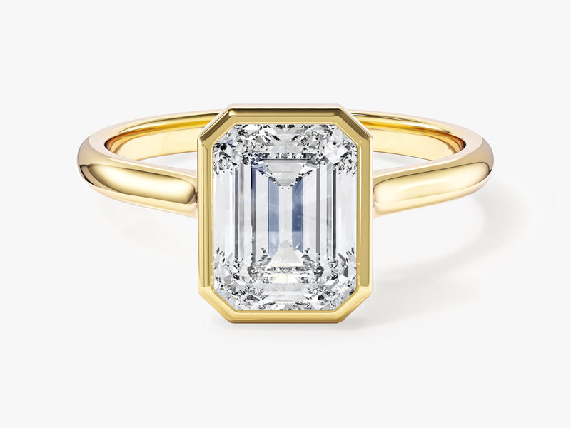 Moissanit Verlobungsring im Bezel-Smaragdschliff (2,00 CT)