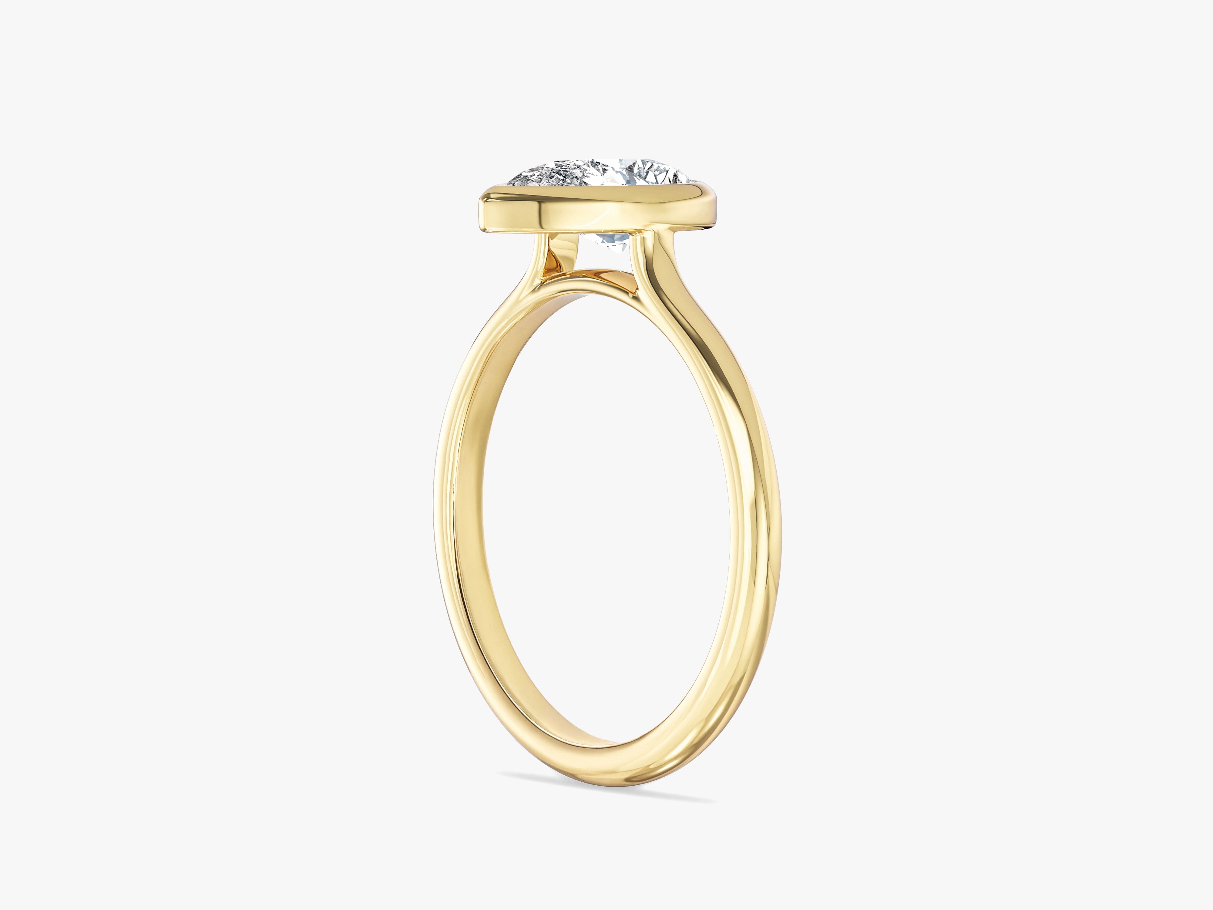 Labordiamant Verlobungsring im Bezel-Tropfenschliff (1.50 CT)