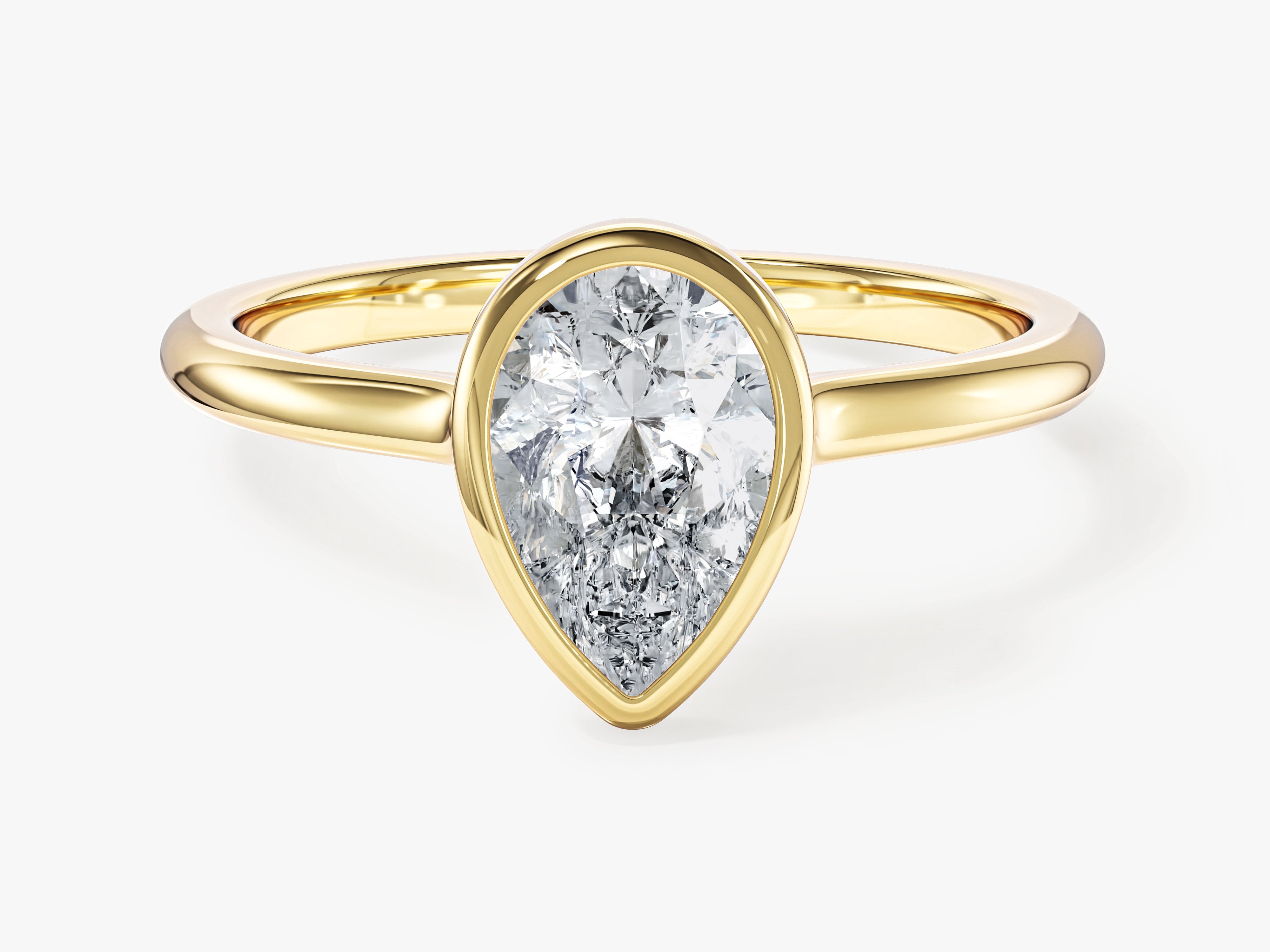 Labordiamant Verlobungsring im Bezel-Tropfenschliff (1.50 CT)