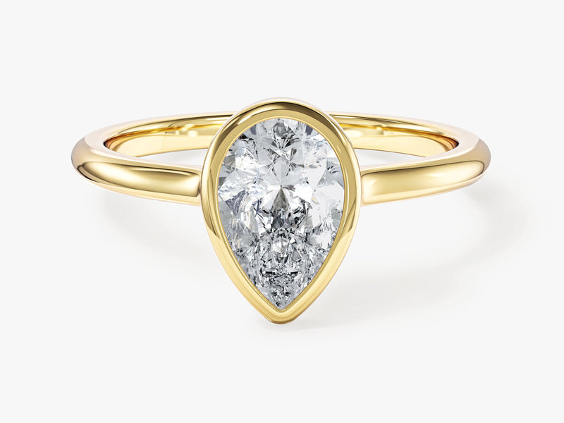 Labordiamant Verlobungsring im Bezel-Tropfenschliff (1.50 CT)