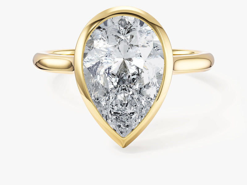 Labordiamant Verlobungsring im Bezel-Tropfenschliff (3,00 CT TW)
