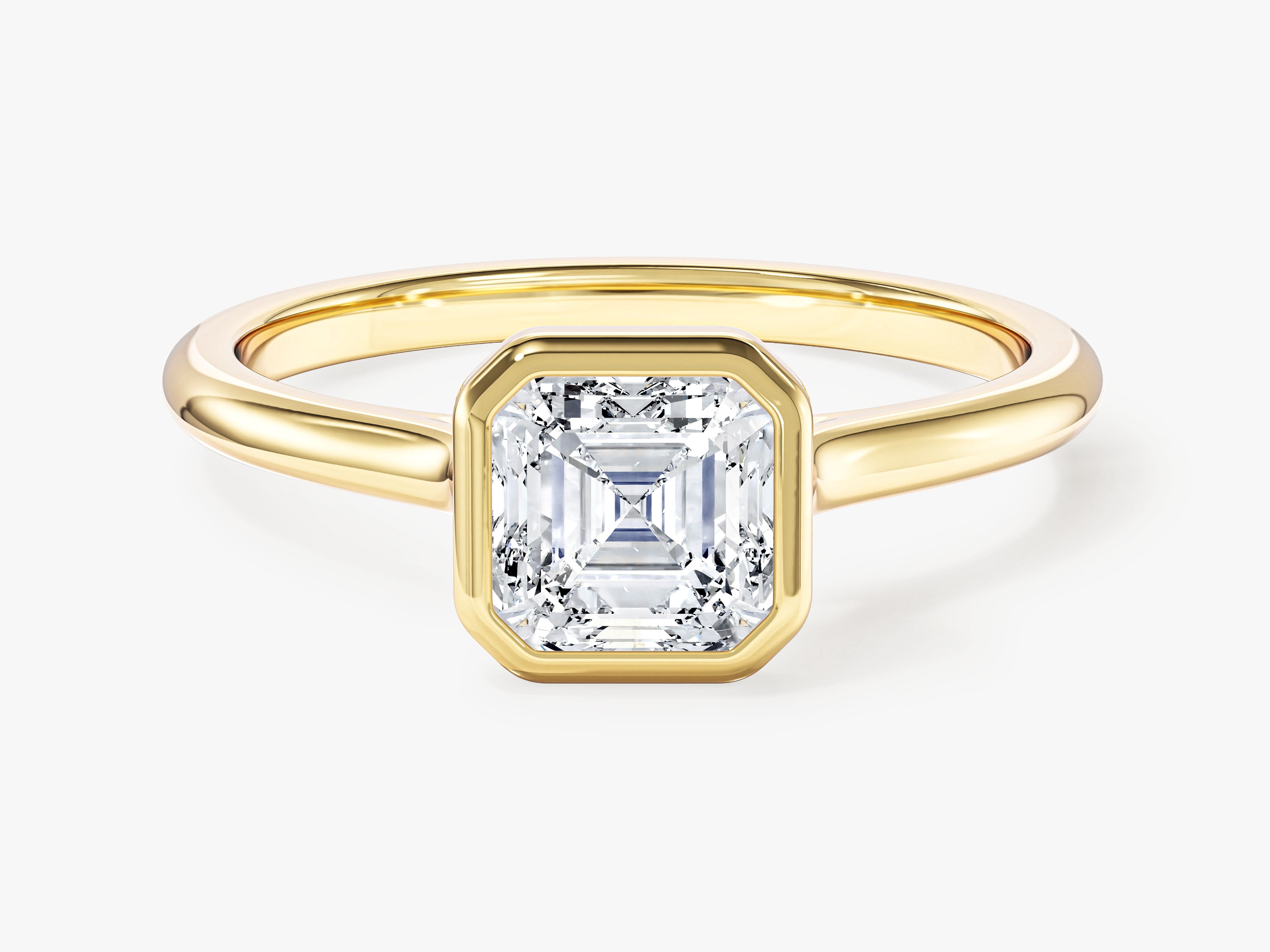 Labordiamant Verlobungsring im Bezel-Asscherschliff (1.00 CT)