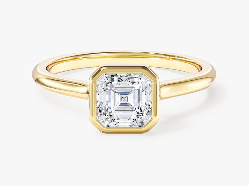 Labordiamant Verlobungsring im Bezel-Asscherschliff (1.00 CT)