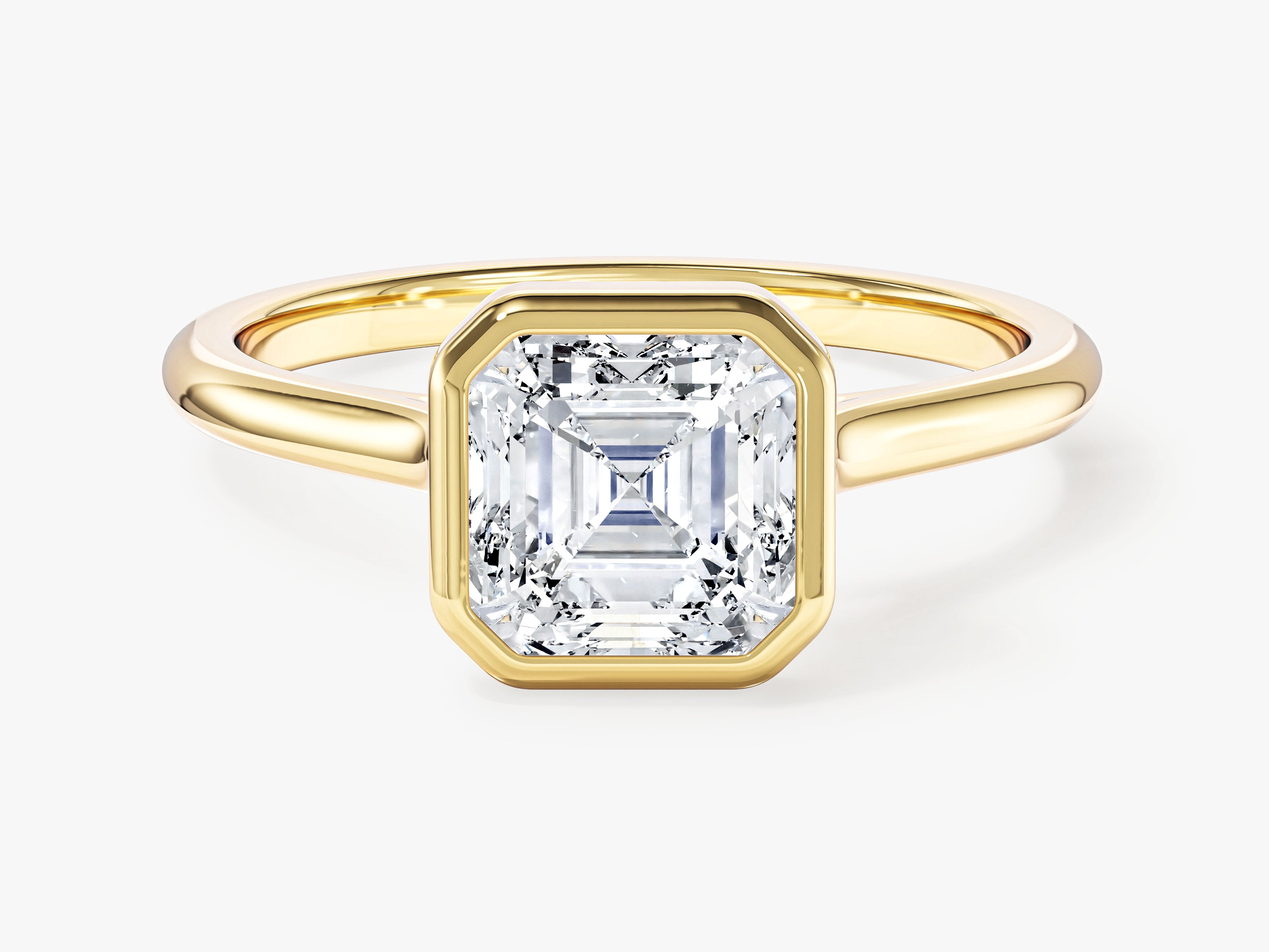 Moissanit Verlobungsring im Bezel-Asscherschliff (1,50 CT)
