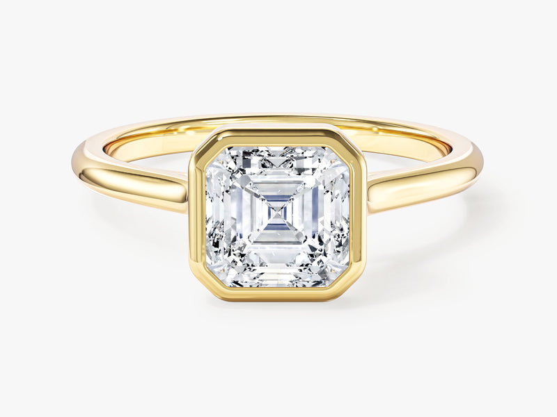 Moissanit Verlobungsring im Bezel-Asscherschliff (1,50 CT)