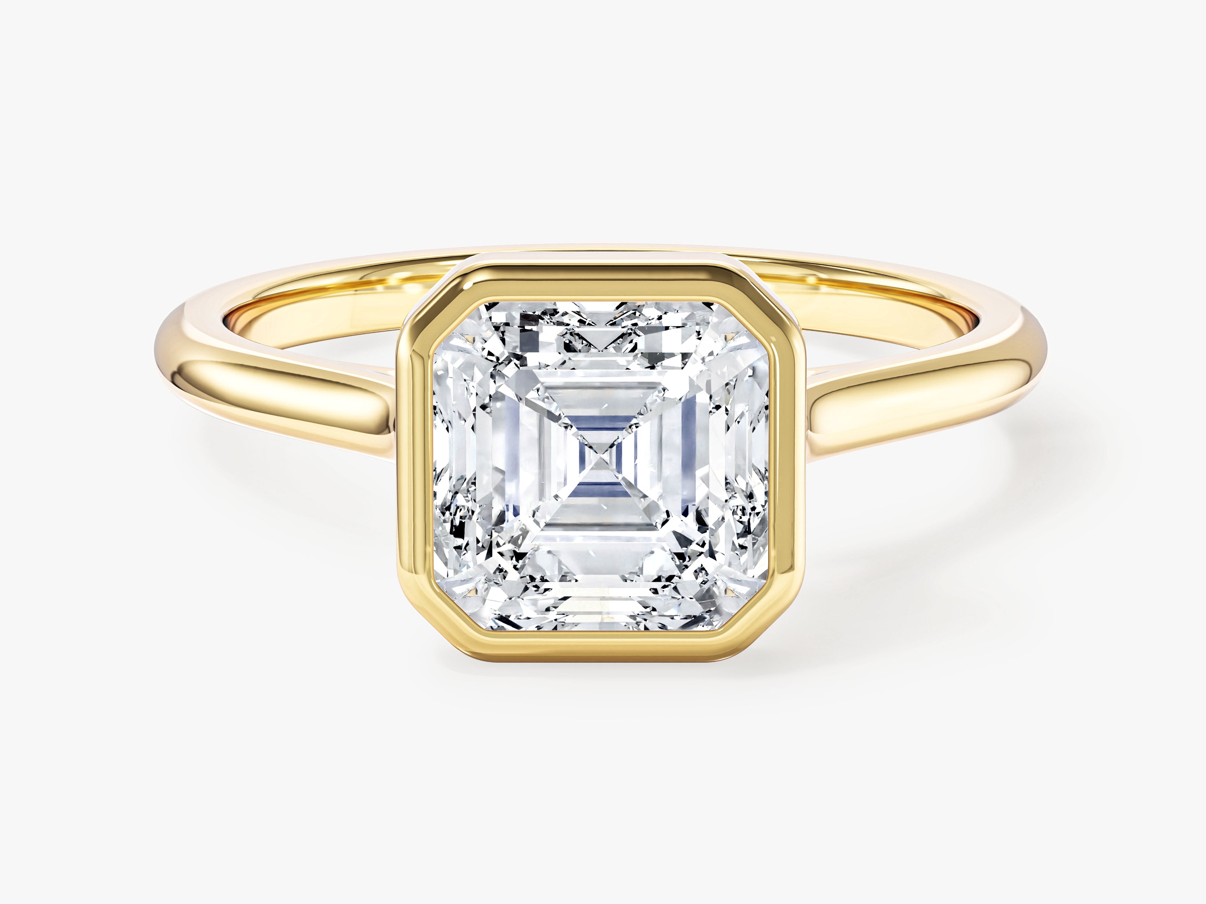 Labordiamant Verlobungsring im Bezel-Asscherschliff (2.00 CT)