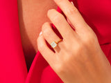 Labordiamant Verlobungsring im Bezel-Asscherschliff  (3,00 CT TW)