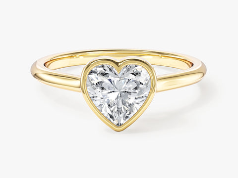 Bezel Heart Moissanite Engagement Ring (1.00 CT)