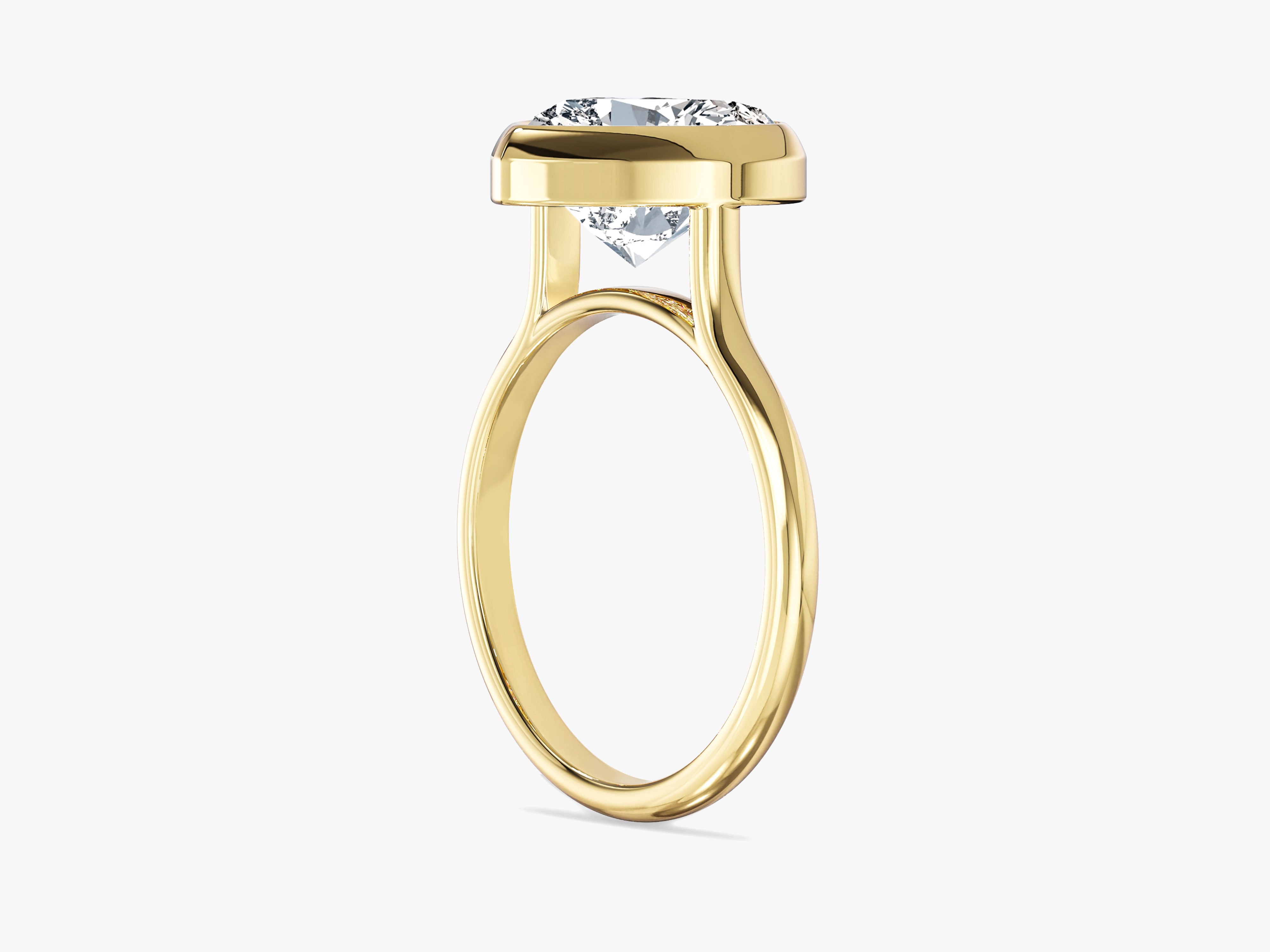 Labordiamant Verlobungsring im Bezel-Herzschliff (3,00 CT TW)