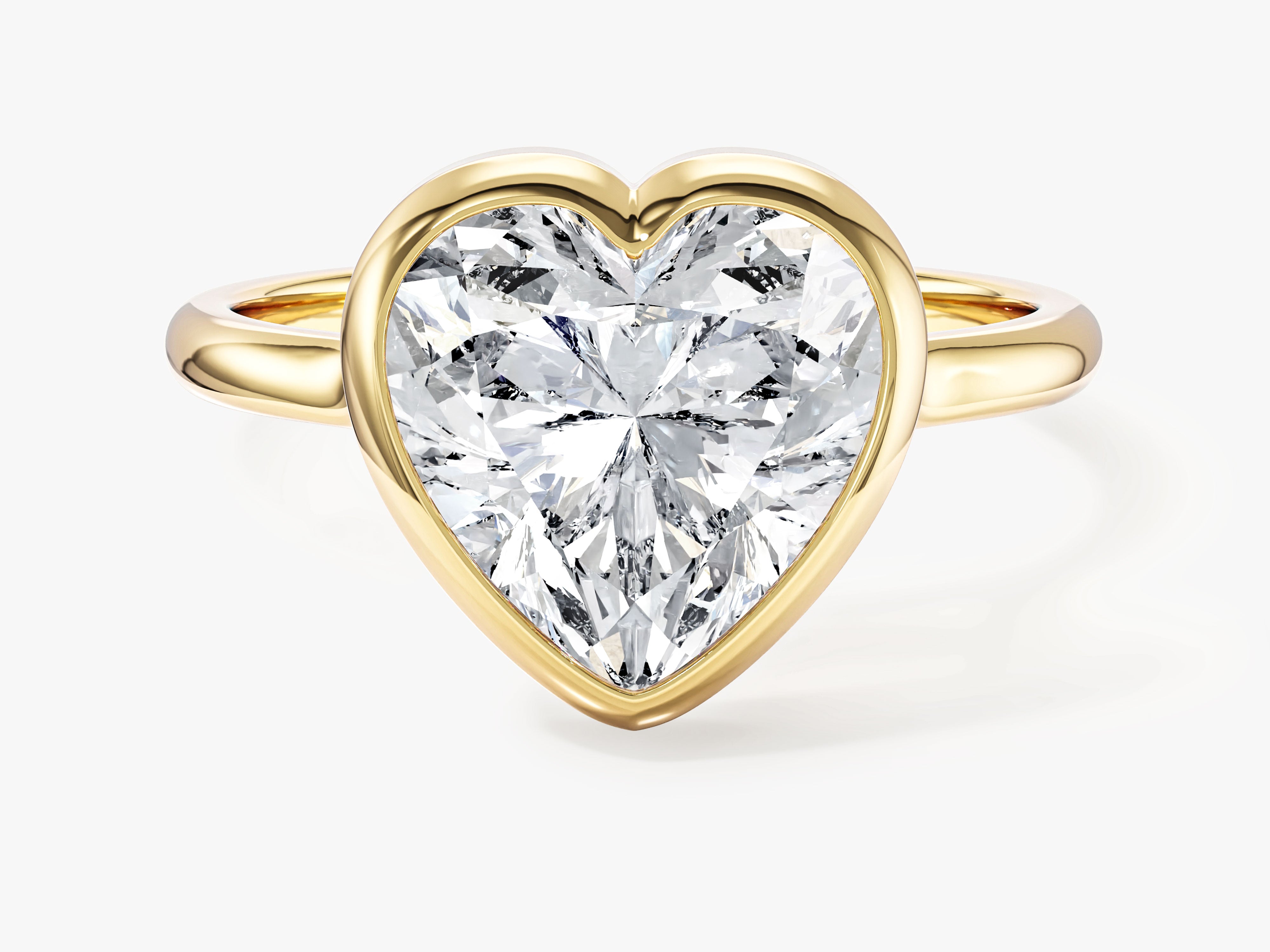 Labordiamant Verlobungsring im Bezel-Herzschliff (3,00 CT TW)