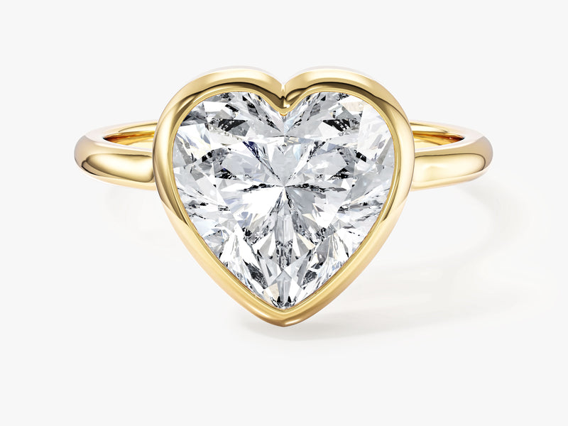 Labordiamant Verlobungsring im Bezel-Herzschliff (3,00 CT TW)