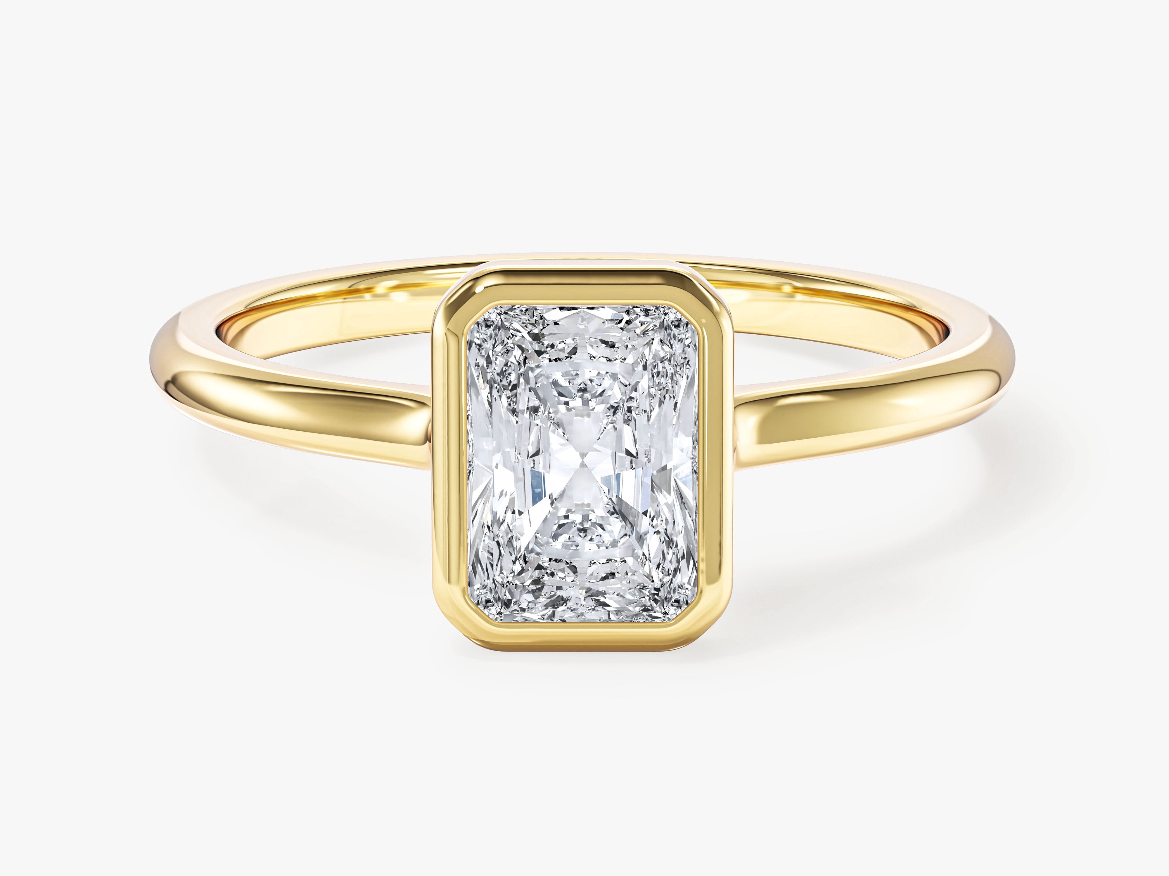 Labordiamant Verlobungsring im Bezel-Radiantschliff (1.00 CT)