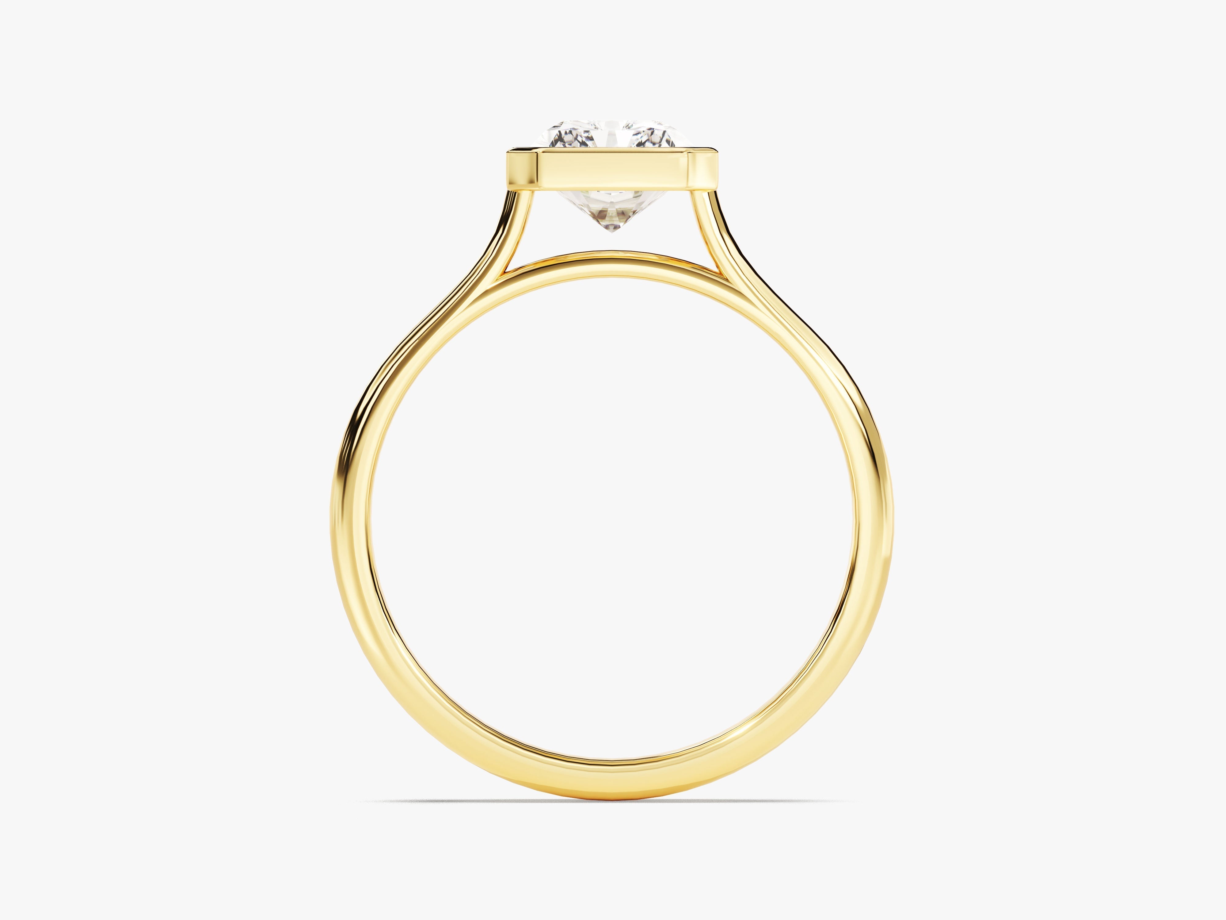 Moissanit Verlobungsring im Bezel-Radiantschliff (1.50 CT)