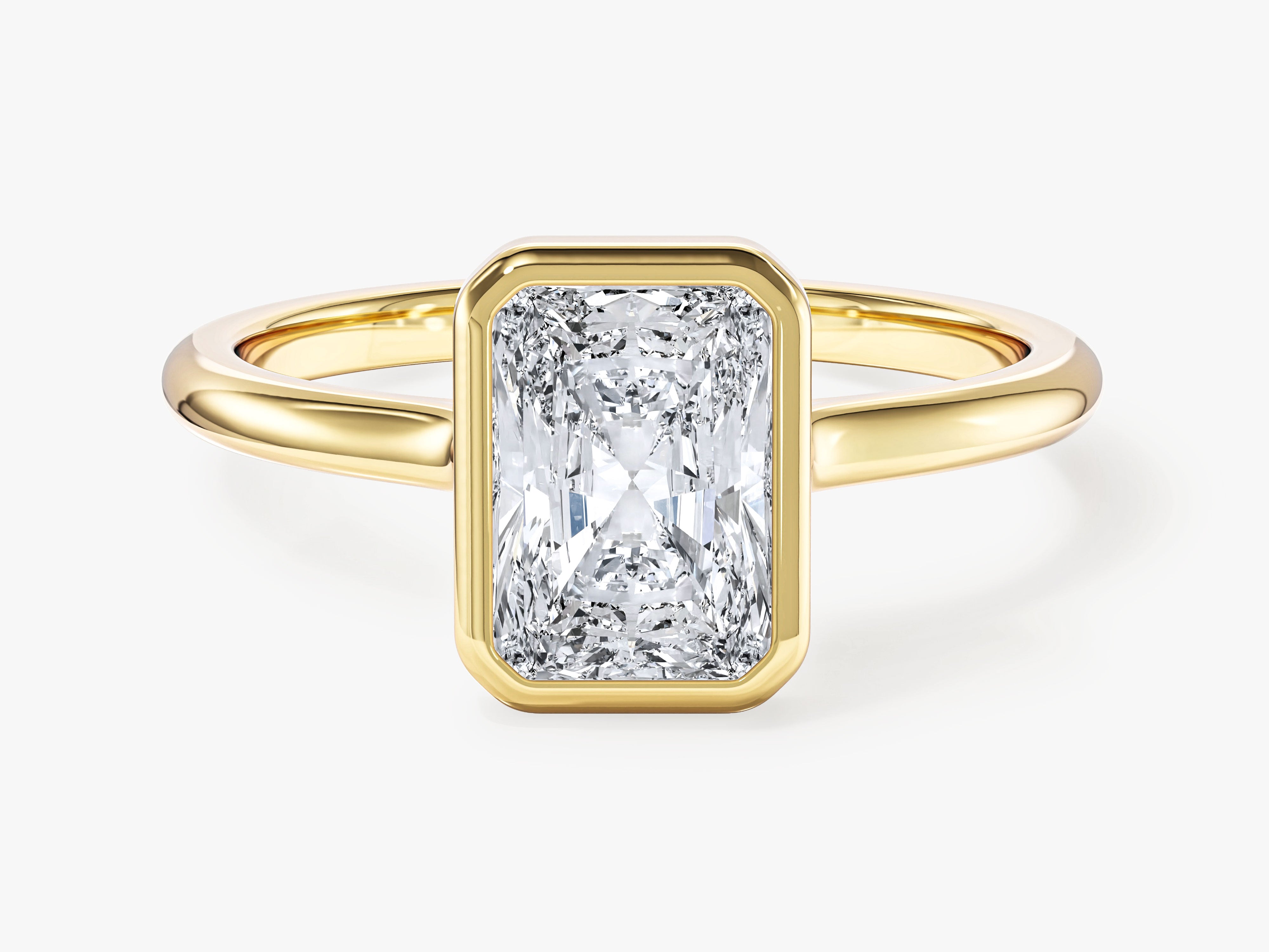Labordiamant Verlobungsring im Bezel-Radiantschliff (1.50 CT)