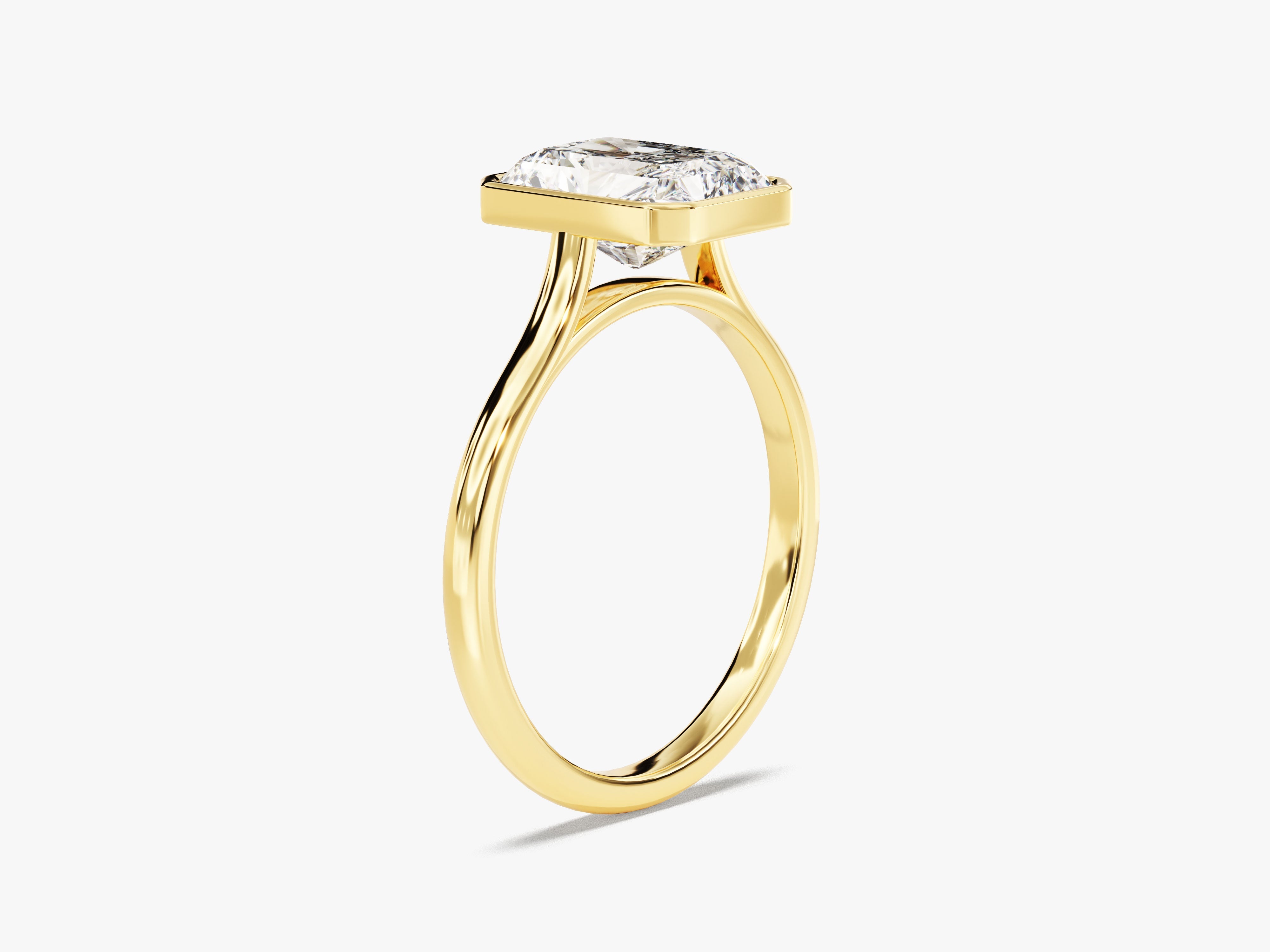 Moissanit Verlobungsring im Bezel-Radiantschliff (2.00 CT)