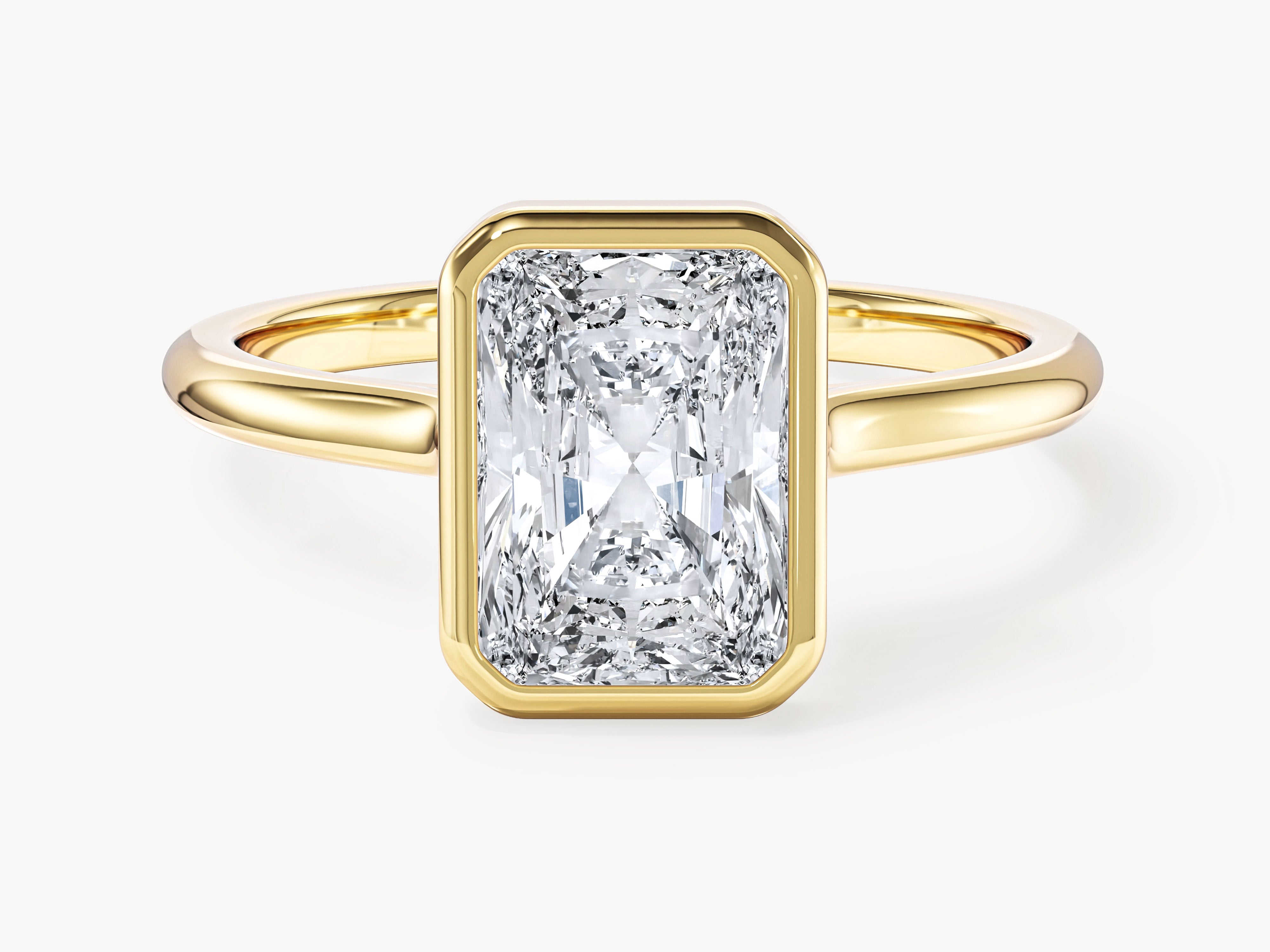 Moissanit Verlobungsring im Bezel-Radiantschliff (2,00 CT)