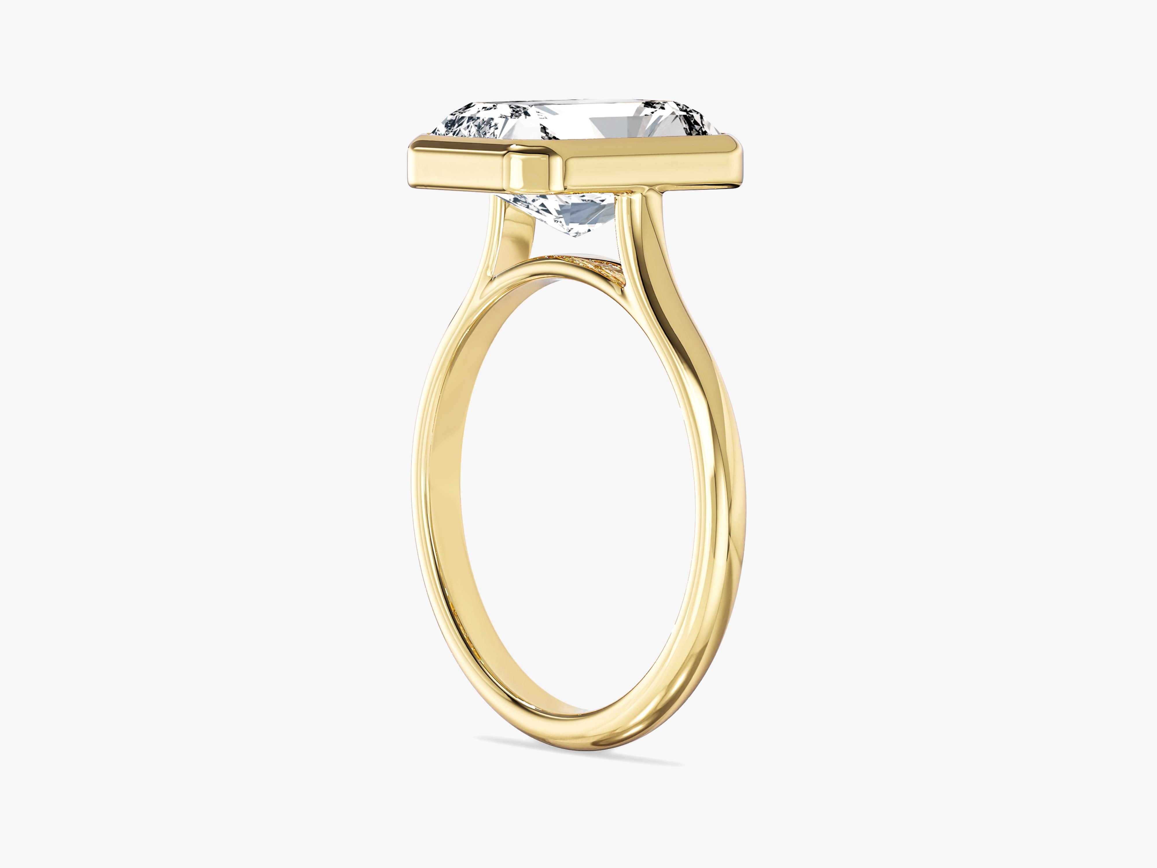 Labordiamant Verlobungsring im Bezel-Radiantschliff (3,00 CT TW)
