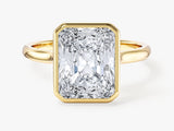 Labordiamant Verlobungsring im Bezel-Radiantschliff (3,00 CT TW)