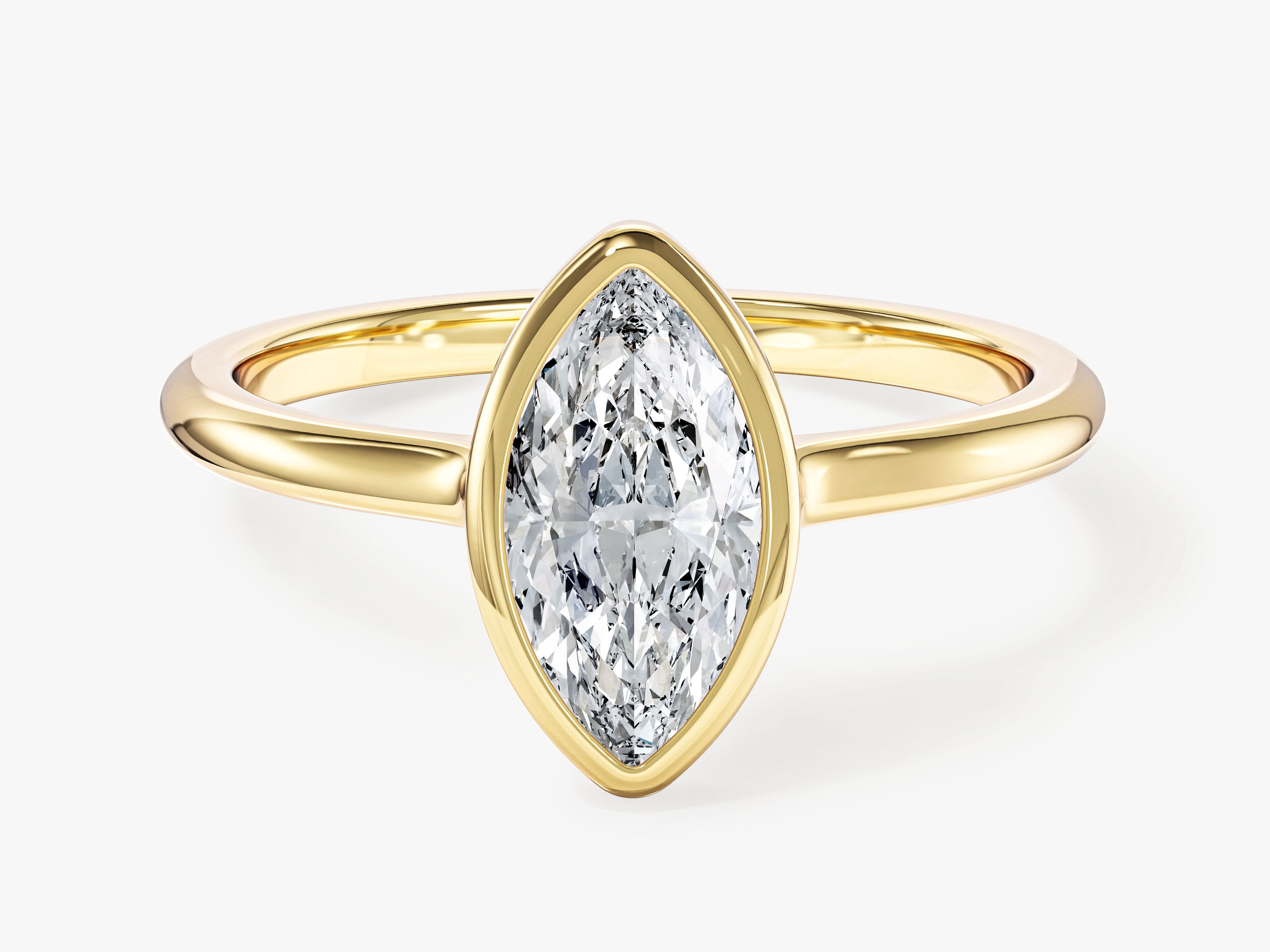 Moissanit Verlobungsring im Bezel-Marquiseschliff (1,00 CT)