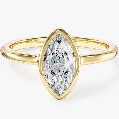 Moissanit Verlobungsring im Bezel-Marquiseschliff (1,00 CT)