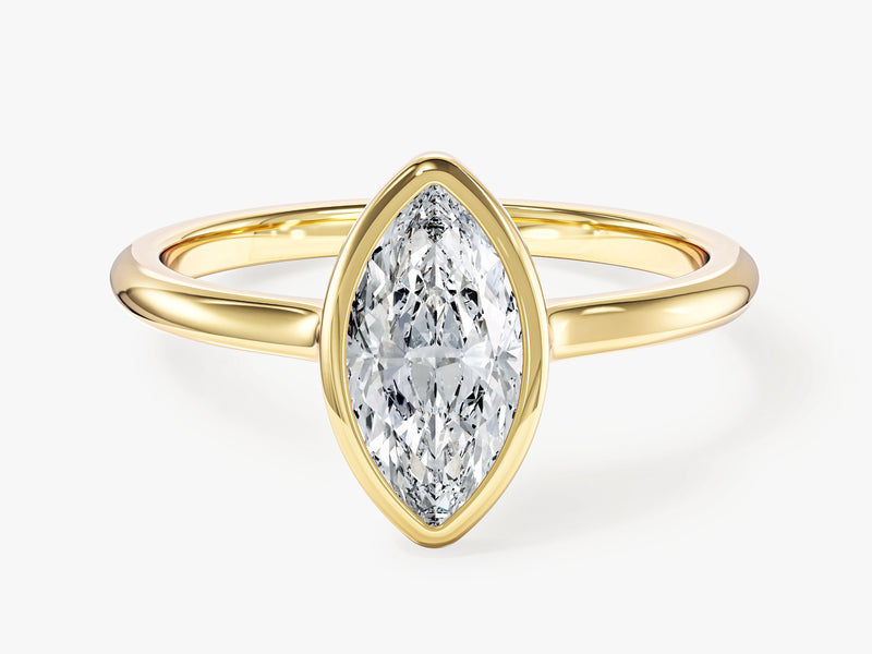 Moissanit Verlobungsring im Bezel-Marquiseschliff (1,00 CT)