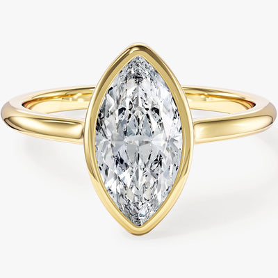 Moissanit Verlobungsring im Bezel-Marquiseschliff (1,50 CT)