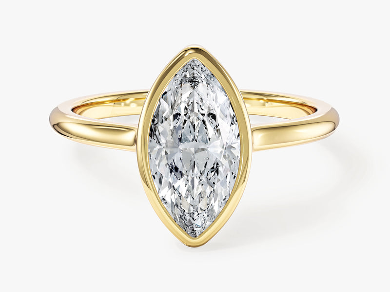 Bezel Marquise Moissanite Engagement Ring (1.50 CT)