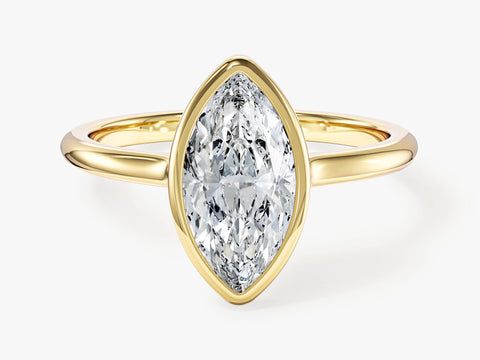 Bezel Marquise Moissanite Engagement Ring (1.50 CT)
