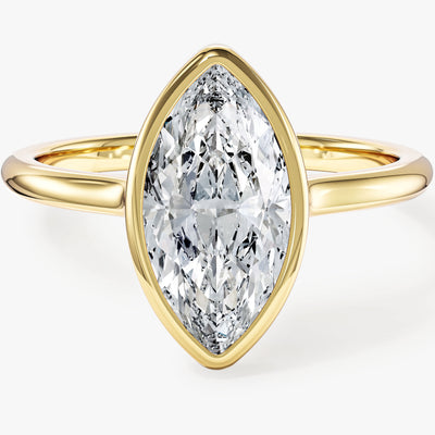 Moissanit Verlobungsring im Bezel-Marquiseschliff (2,00 CT)