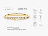 Gold diamond band ring with detailed specifications