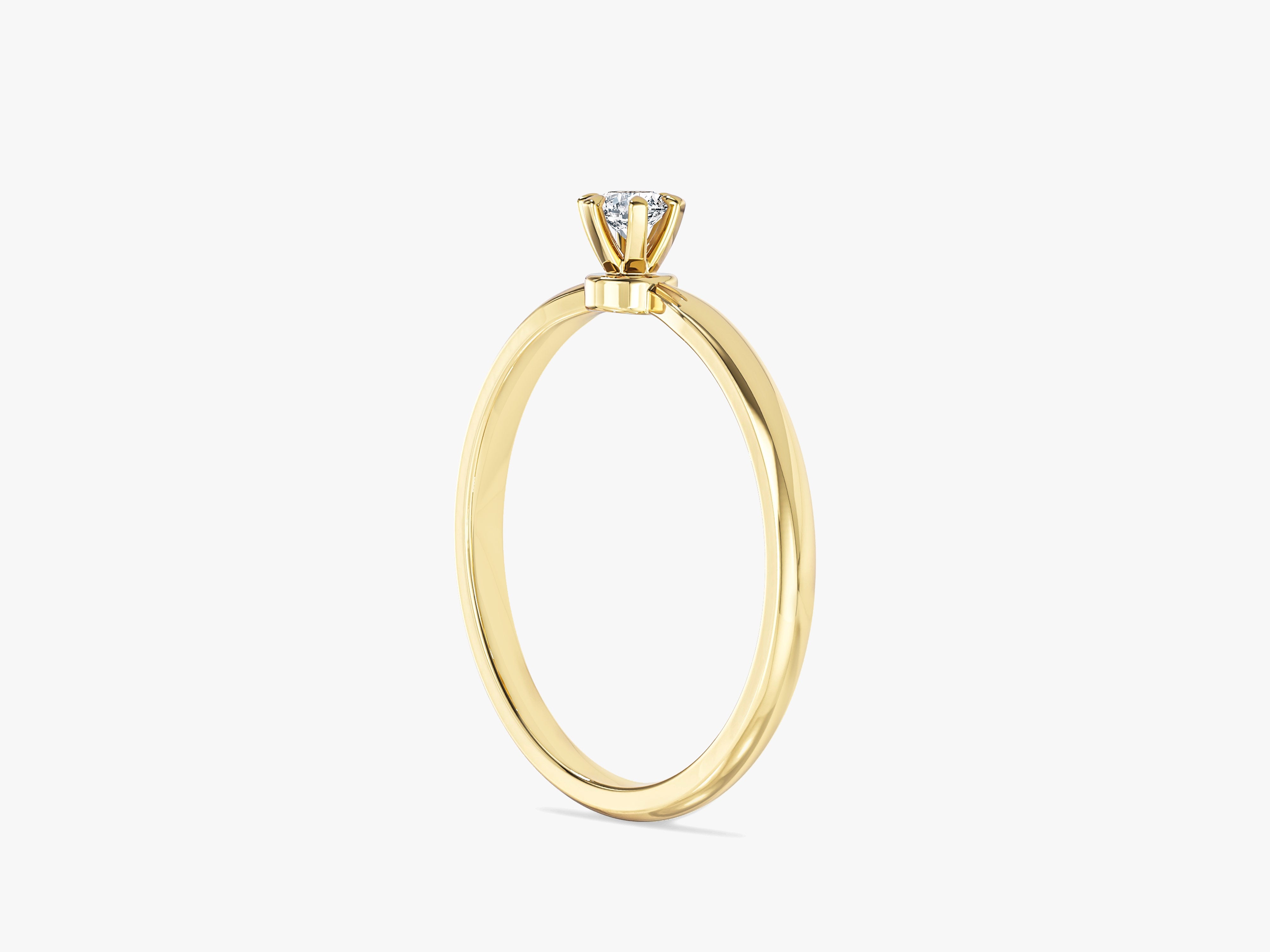 Six Prong Solitaire Moissanite Promise Ring