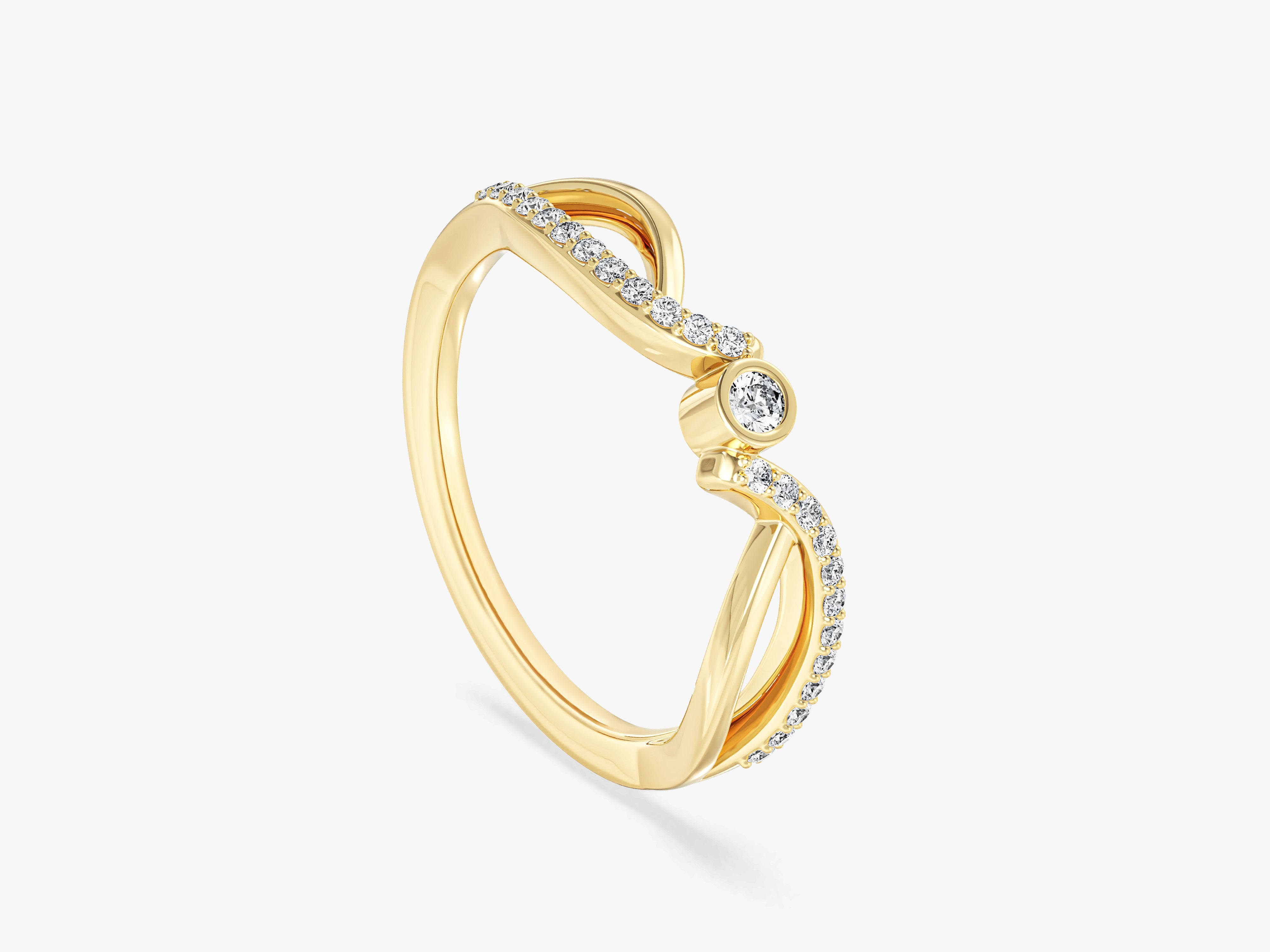 Split Shank Moissanite Promise Ring with Sidestones