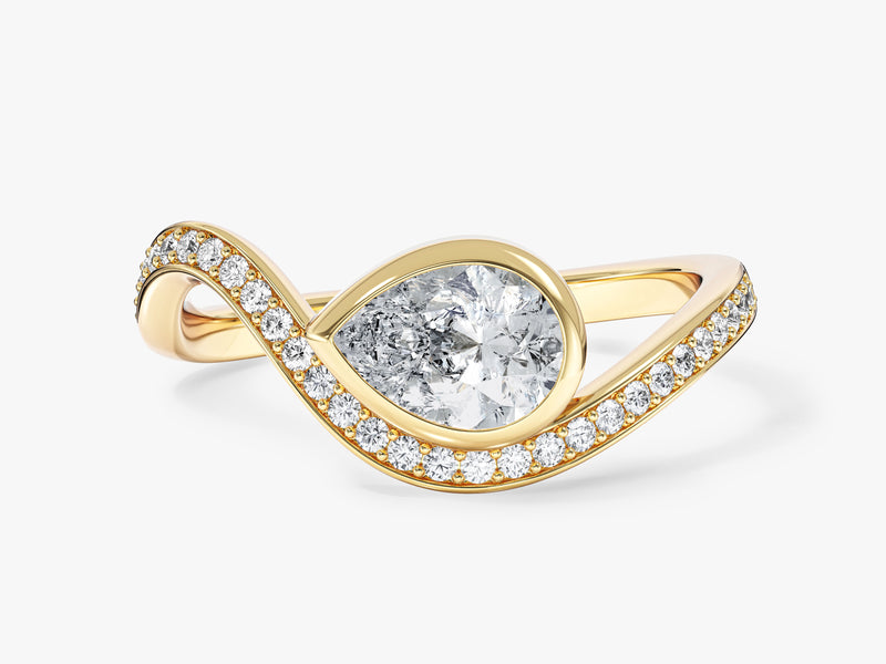 Curved Band Lab Grown Diamond Engagement Ring