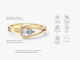 Gold pear moissanite engagement ring ethically sourced recycled gold