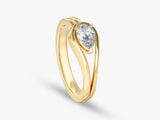 Gold pear-shaped diamond engagement ring from jewelry company