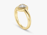 Dome Bezel Heart Lab Grown Diamond Engagement Ring