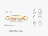 Gold ring with two heart-shaped moissanite gemstones