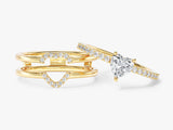 Trio Heart Lab Grown Diamond Engagement Ring