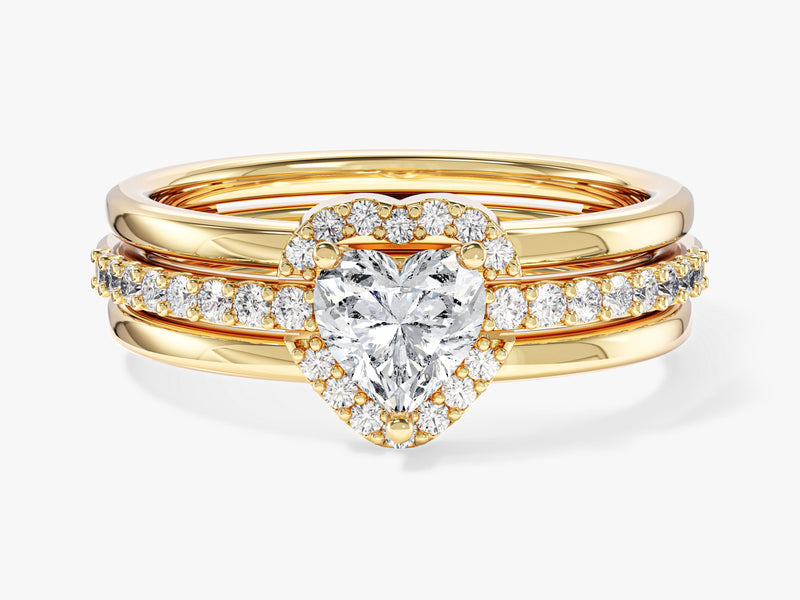 Trio Heart Lab Grown Diamond Engagement Ring
