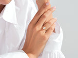 Radiant-Schliff Labordiamant Verlobungsring mit flacher Ringschiene